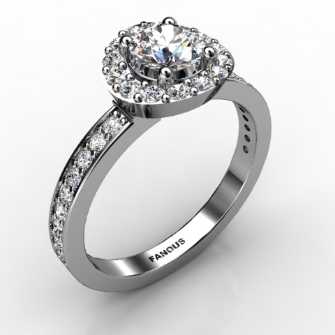 18k White Gold Engagement Ring 0.49ct - 1002301-18kw